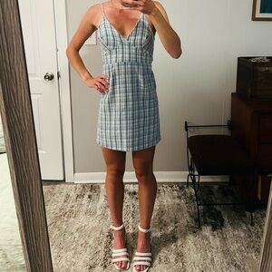 Blue Tweed Women's Dress